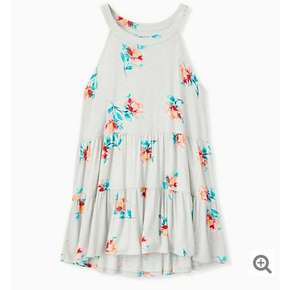 torrid Tops - TORRID STONE GREY FLORAL BABYDOLL TANK NWT